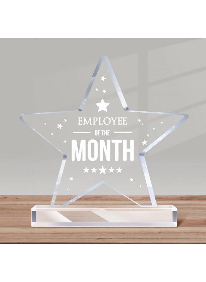 6 Pieces Employee of The Month Sign Employee Month Plaque Award Acrylic Plaque Coworker Appreciation Gift Keepsake Paperweight Workplace Reward for Employee Colleague Volunteer Office