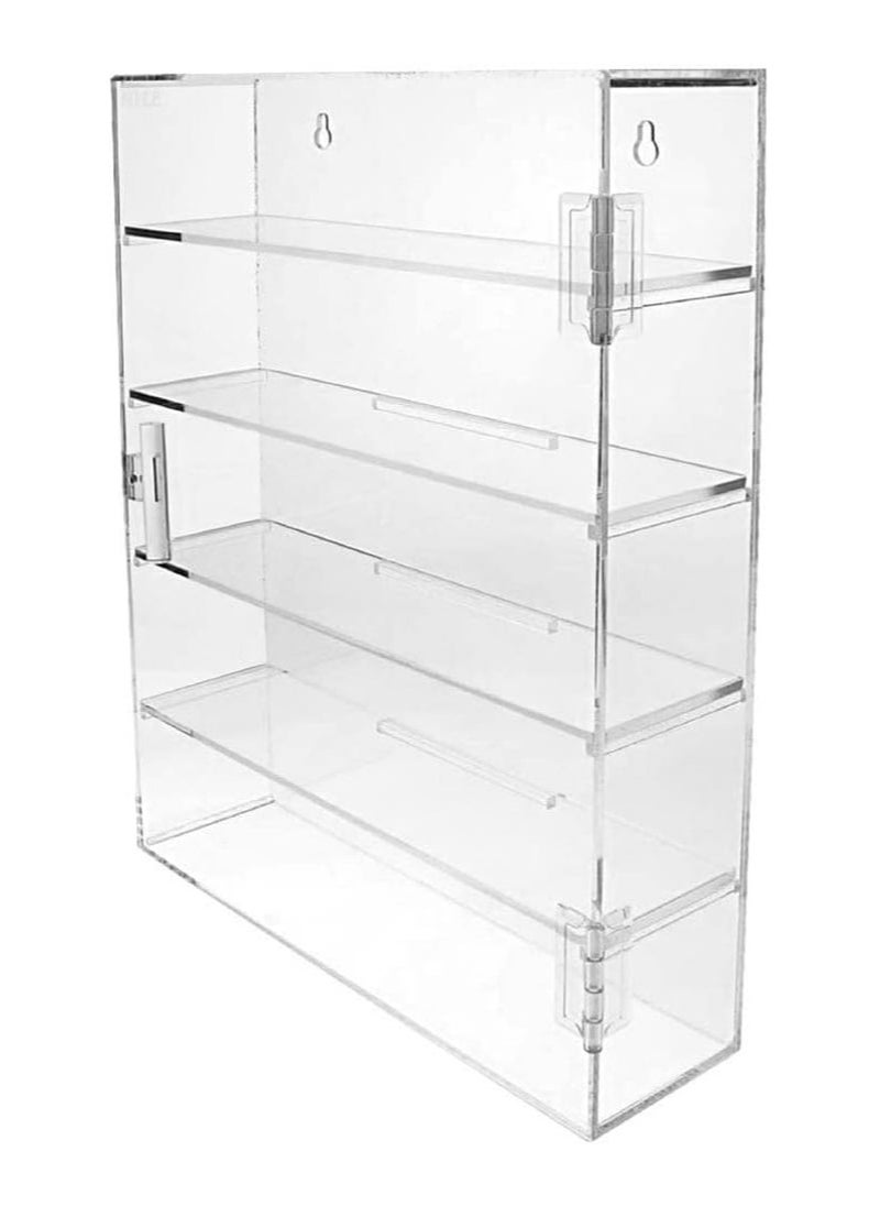 Acrylic 5 Tiers Display Rack Case Organizer Storage, Shot Glass Display Case, 5 Tiers with 4 Removable Shelves for Home Decor, Trade Show and Store, 10.8Wx 2.9D x 14H in