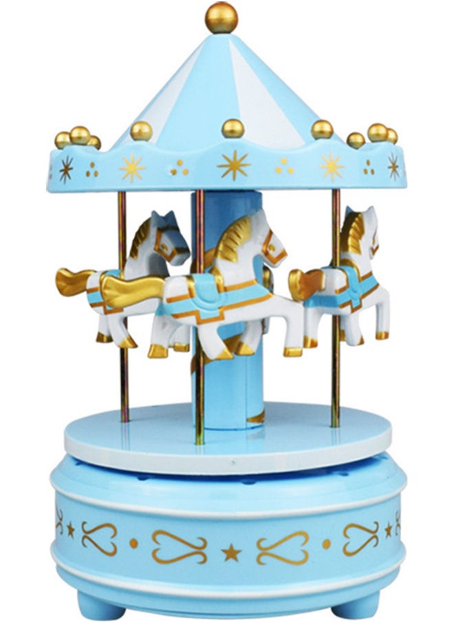 Romantic Merry Go Round Carousels Music Box Blue