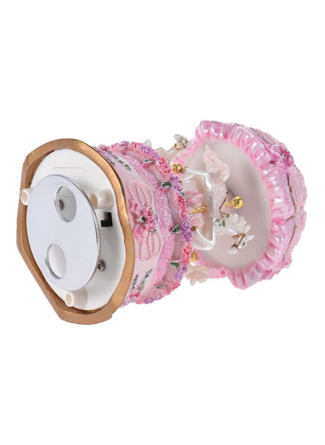 Merry-Go-Round Carousel Music Box Pink/White 16x10centimeter