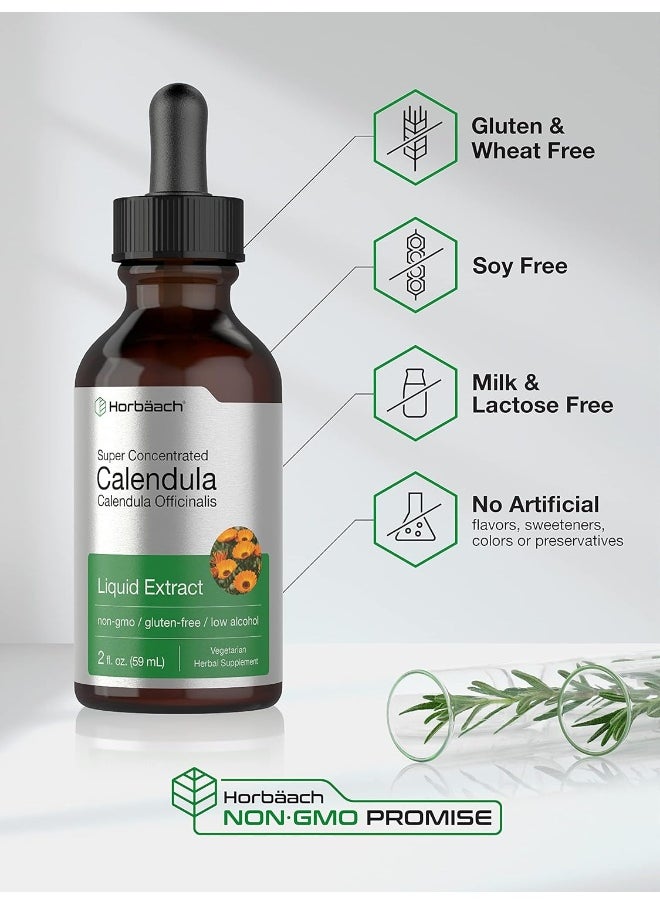 Calendula Extract Tincture | 2 Fl Oz | Vegetarian, Non-Gmo, Gluten Free Liquid Supplement | By