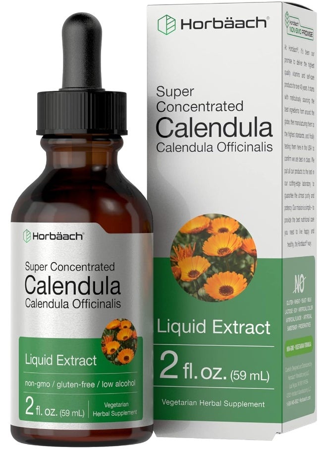 Calendula Extract Tincture | 2 Fl Oz | Vegetarian, Non-Gmo, Gluten Free Liquid Supplement | By