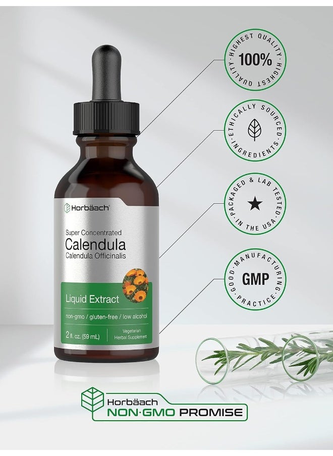 Calendula Extract Tincture | 2 Fl Oz | Vegetarian, Non-Gmo, Gluten Free Liquid Supplement | By