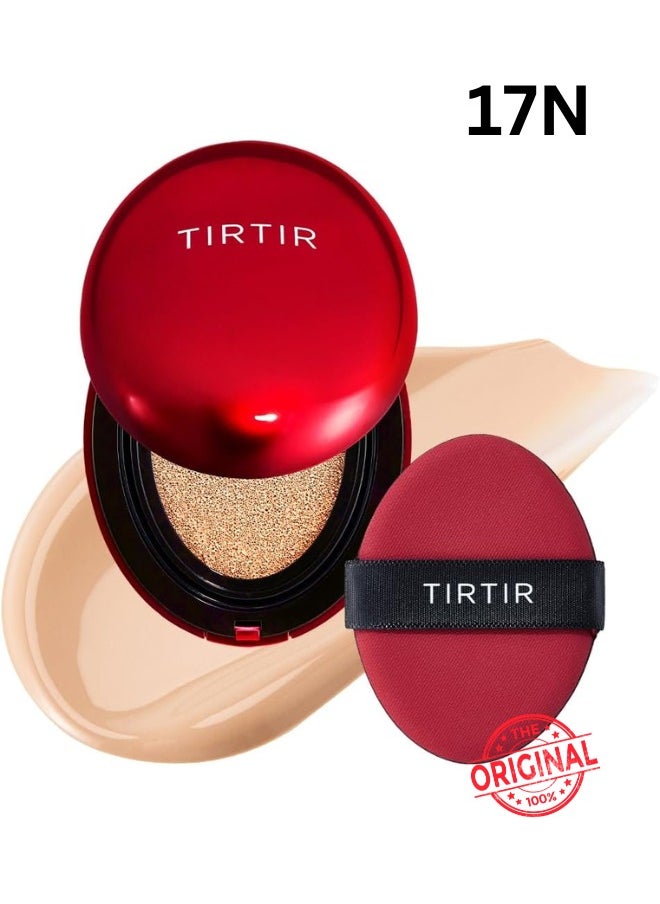 TIRTIR Mask Fit Red Cushion Foundation | Japan's No.1 Choice for Glass skin, Long-Lasting, Lightweight, Buildable Coverage, Semi-Matte (17N Vanilla,