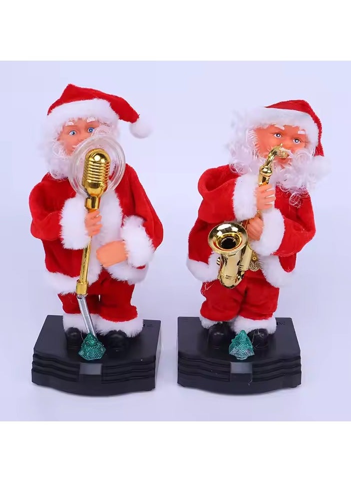 Xmas Electric Santa Claus Singing Dancing Ornaments, Figure Toy Creative Musical Toys Doll Novelty Christmas Decorations