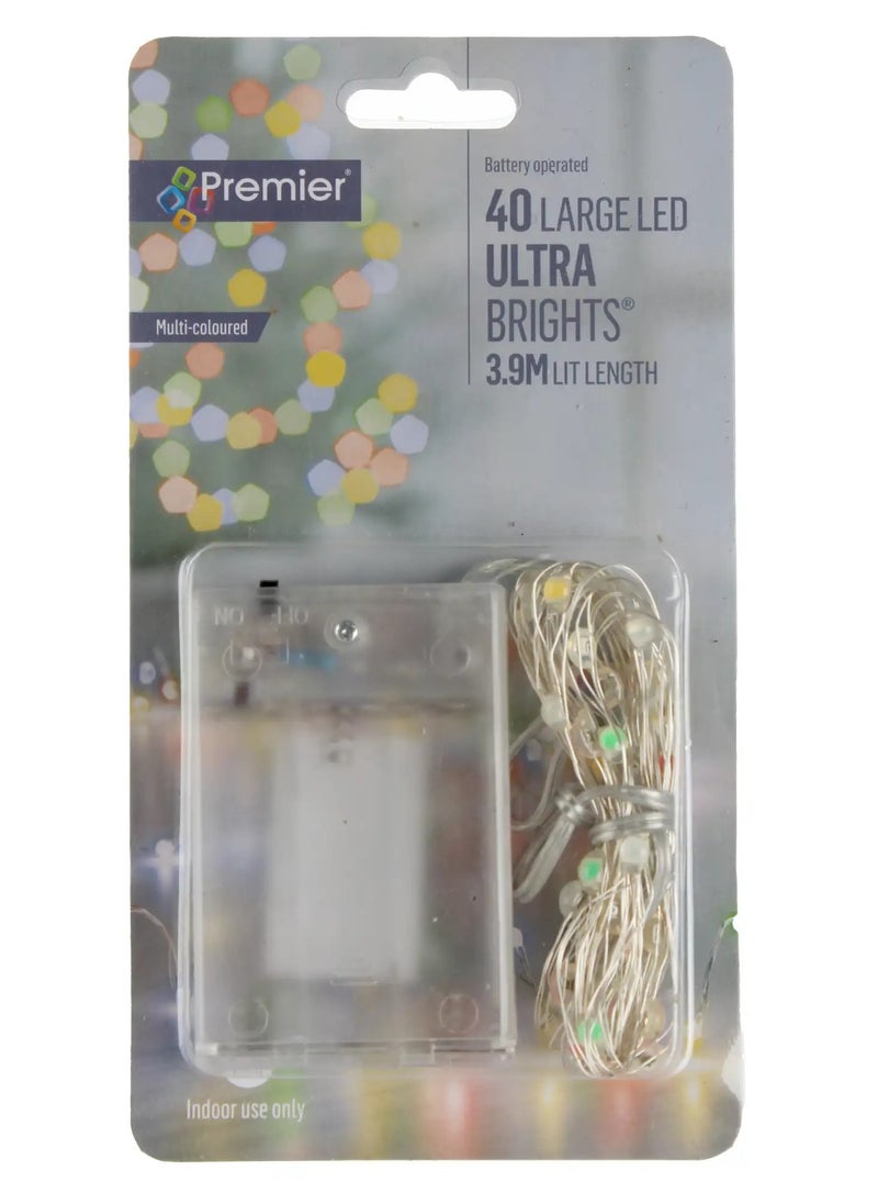 Ultra Bright 40 LED String Light (3.8 m, Multicolor) (2 pcs)