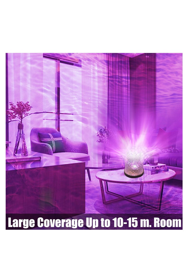 Northern Lights Ocean Wave Projector Crown Light, 16 Colors Gradual Rotating Flame Water Lamp, Wave Night Light with Remote Control for Bedroom Living Office Restaurant Underwater Projector