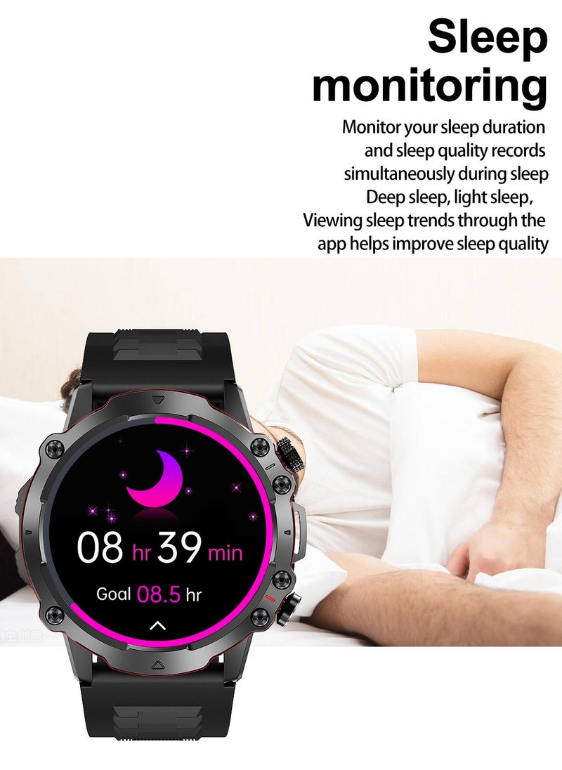 Watch 4 Sports AMOLED Sports Smartwatch 1.43''  Black Edition | Bluetooth Calling, 100+ Sports Modes, IP68 Waterproof, Heart Rate, Blood Pressure & Sleep Monitoring