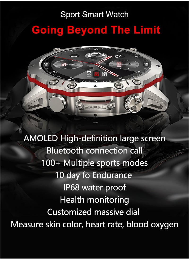 Watch 4 Sports AMOLED Sports Smartwatch 1.43''  Black Edition | Bluetooth Calling, 100+ Sports Modes, IP68 Waterproof, Heart Rate, Blood Pressure & Sleep Monitoring