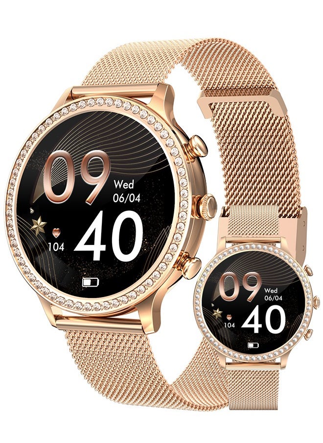 Women's Exquisite Bluetooth Smartwatch, 1.32-Inch Full Screen Touch, Answer/Make Calls, Exercise Sleep Heart Rate Monitoring, IP67 Waterproof RT-i70