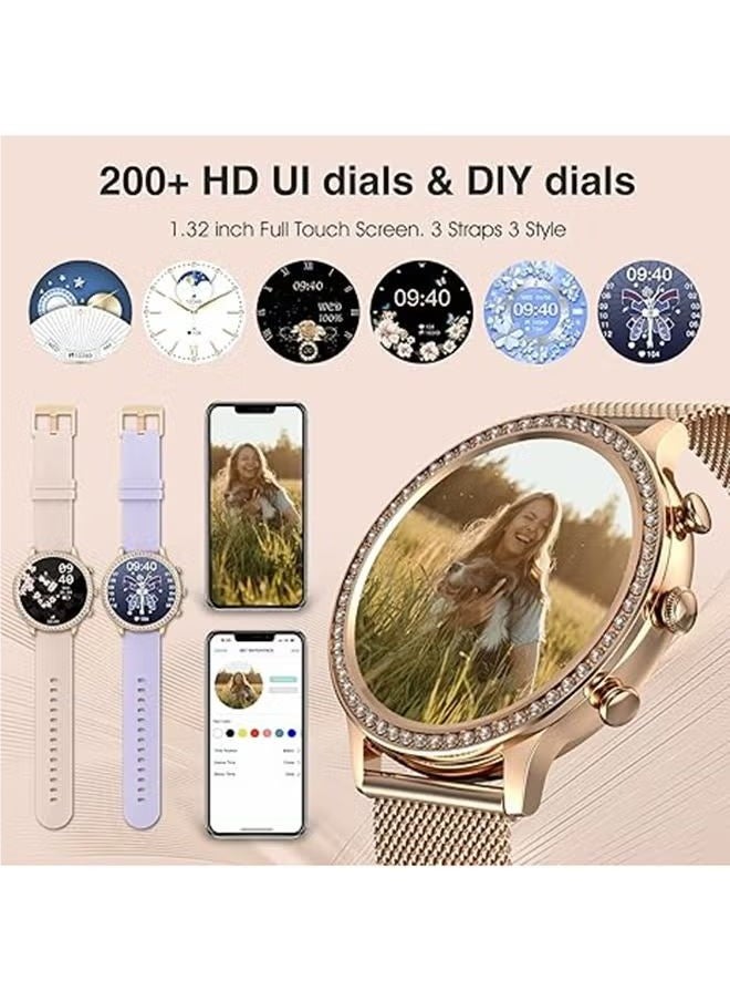 Women's smart watch (answer/make calls) smartwatch for Android phones and iOS 1.32