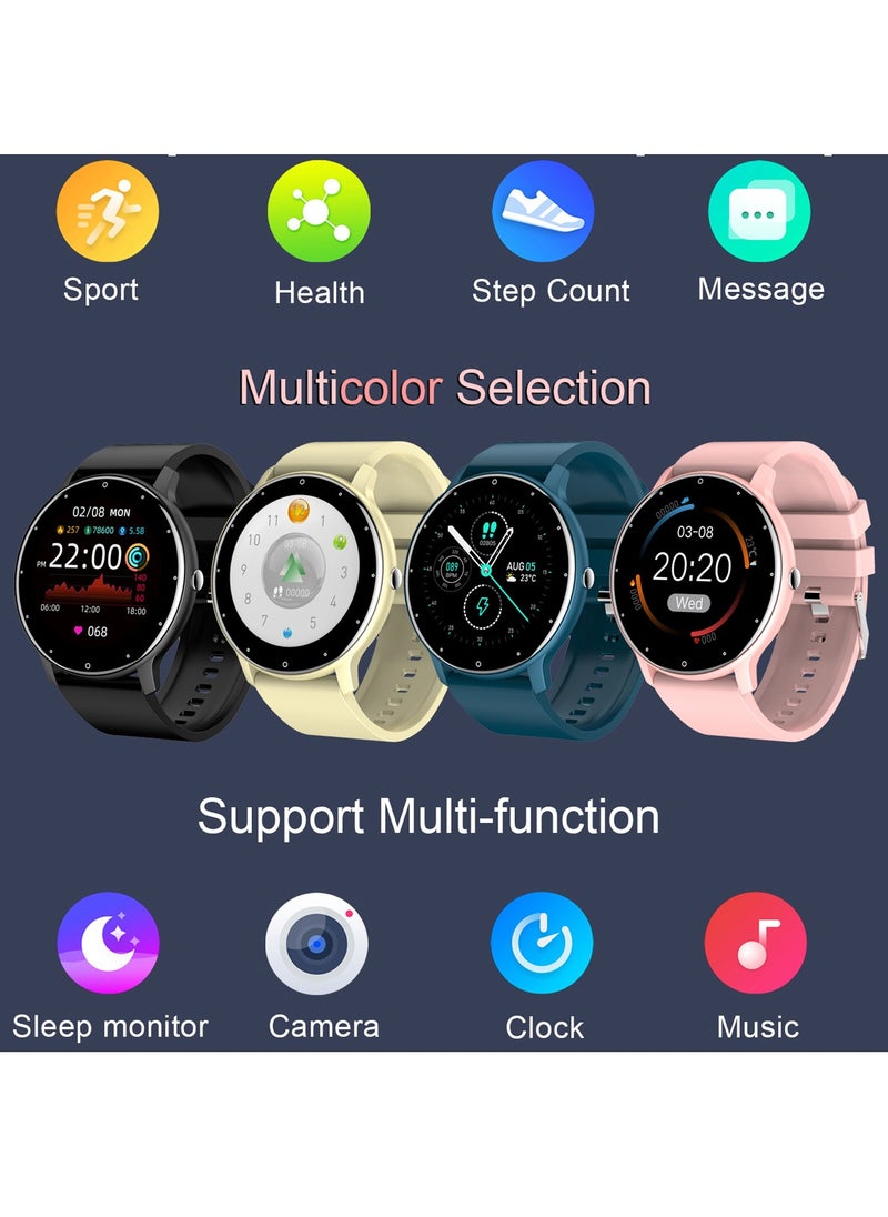 Fashion Smart Bluetooth Watches, 1.28 Inch Full Screen Touch, Message Reminder, Sports Sleep Heart Rate Monitoring, Men's/Women's Universal Smartwatch, Android 5.0, IOS 9.0 And Above System Universal RT-ZL02 Pro