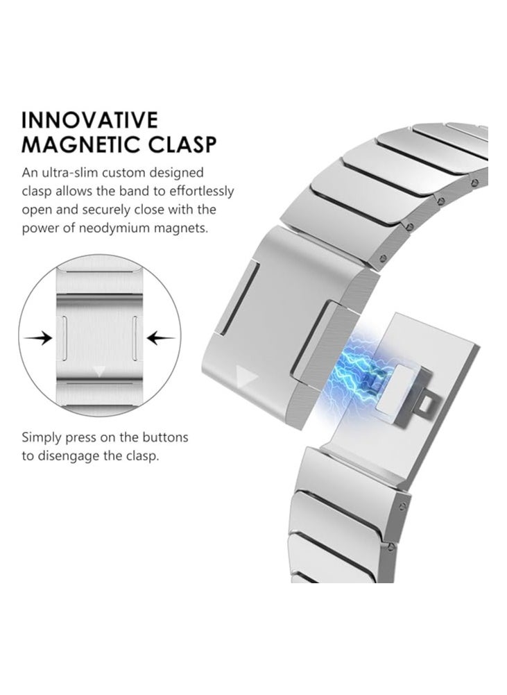 Stainless Steel Band for Apple Watch Ultra Band 49mm 45mm 44mm 42mm 38mm 40mm 41mm, Metal Strap with Folding Clasp for Apple Watch Series 8 7 6 5 4 3 2 1 for Men