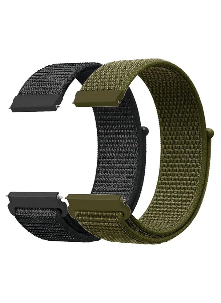 Nylon Fabric Watch Straps 20 mm/22 mm Bracelet for Men Women Replacement Strap Quick Release Smartwatch Sport Watches Replacement Strap Adjustable Soft Breathable Watch Strap