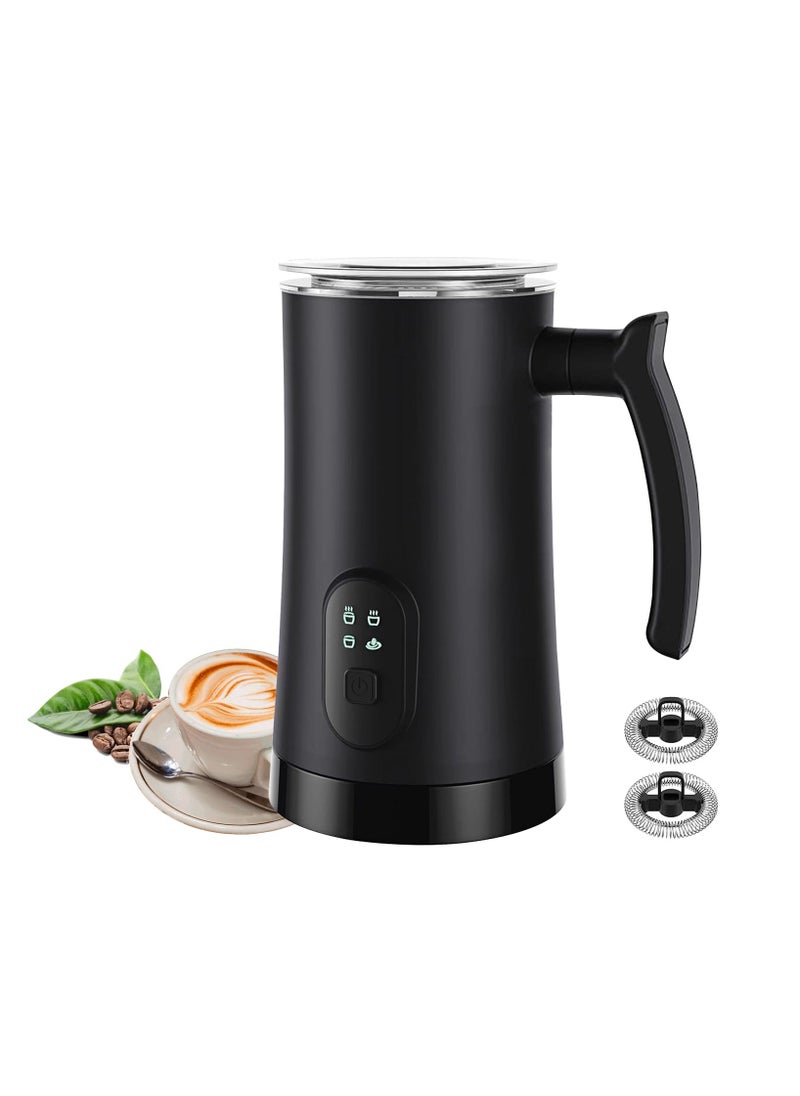 4-in-1 Electric Milk Frother and Steamer, 11.8oz/350ml Automatic Hot & Cold Foam Maker for Coffee, Latte, Cappuccino, Hot Chocolate (Black Edition)