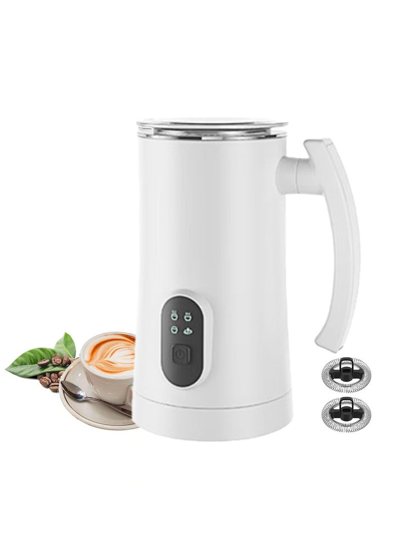 4-in-1 Electric Milk Frother and Steamer, 11.8oz/350ml Automatic Hot & Cold Foam Maker for Coffee, Latte, Cappuccino, Hot Chocolate (White Edition)