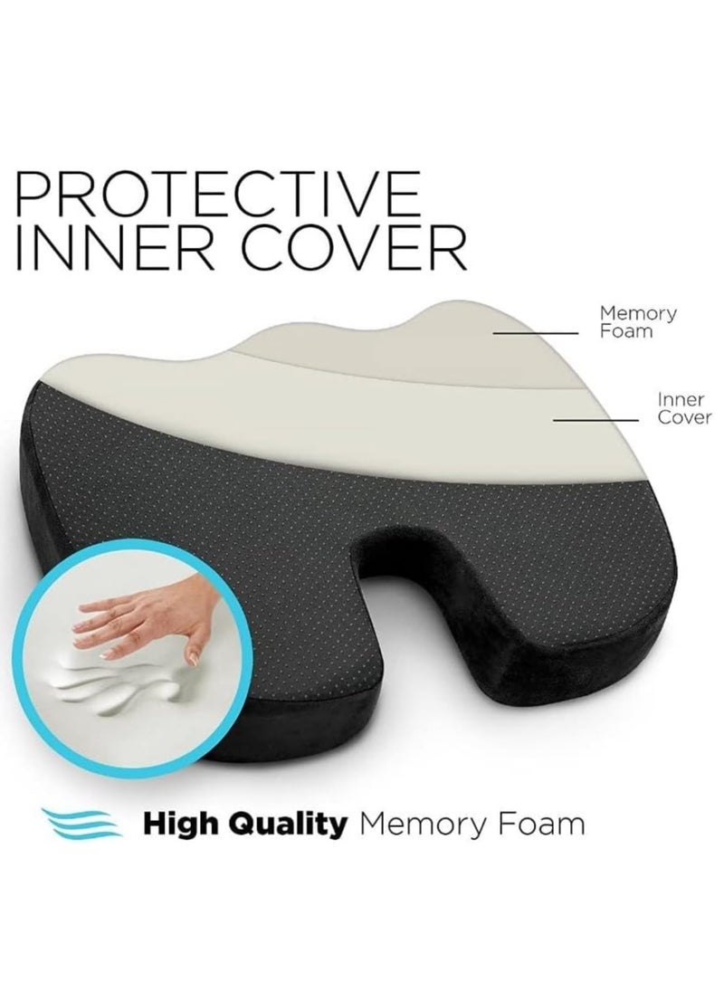 Memory Foam Seat Cushion for Office Chair Breathable Seat Pads Orthopedic Chair Cushion for Car Seats Desk Chairs Gaming and Computer Chairs Non Slip Cushion Washable Removable Cover