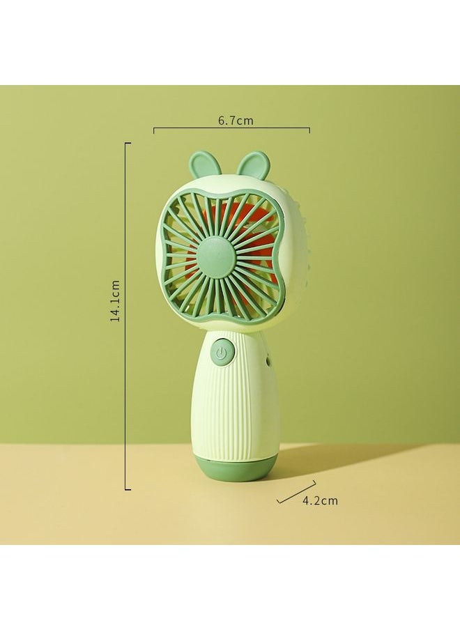 Cartoon Handheld Children Small Fan(Green)