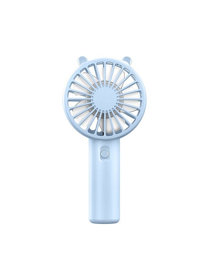 Mini USB Handheld Fan Rechargeable Portable Desktop Phone Holder(Light Blue)