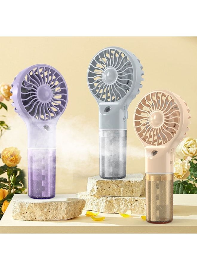 USB Rechargeable Handheld Misting Fan Portable Hydration Electrical Fan(Purple)