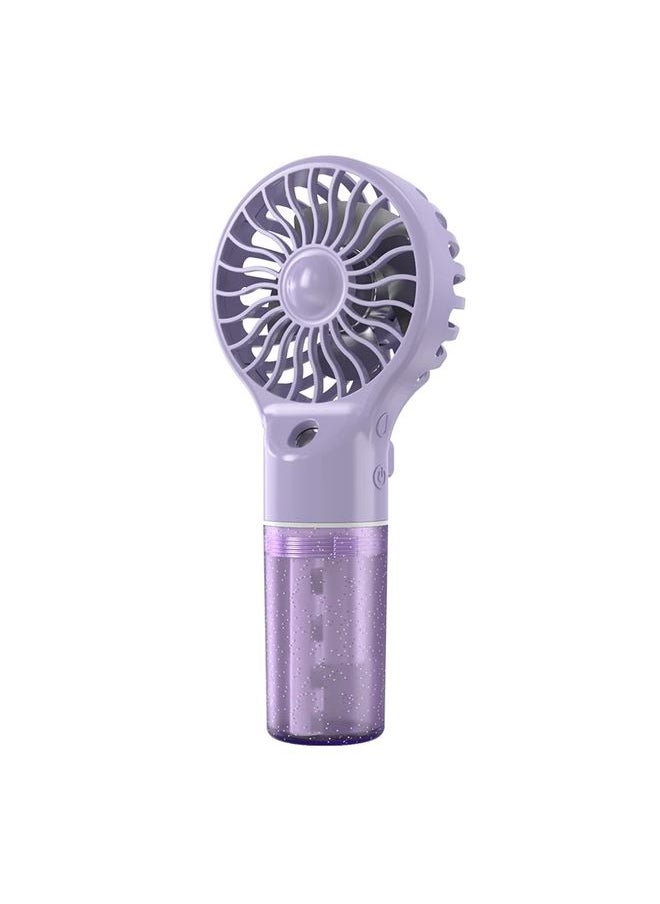 USB Rechargeable Handheld Misting Fan Portable Hydration Electrical Fan(Purple)