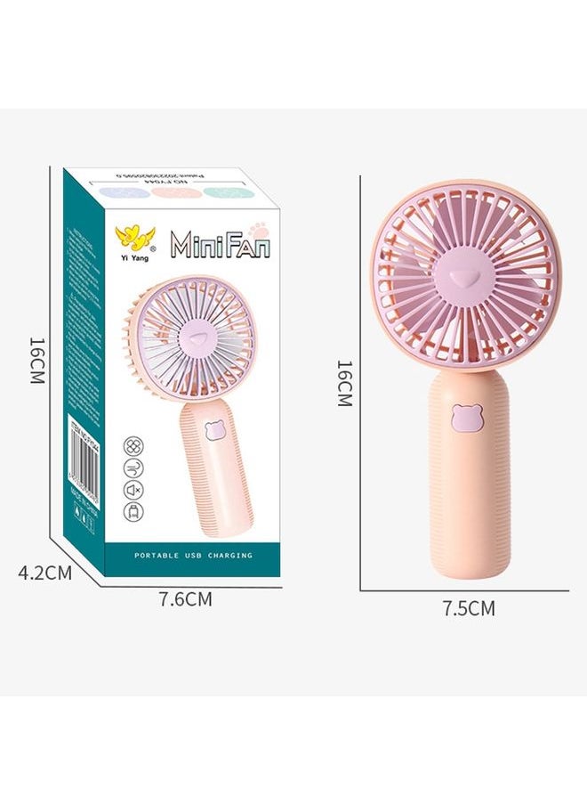 Handheld USB Charging Portable Desktop Small Electric Fan(Pink)