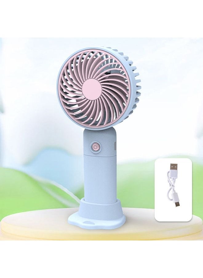 Desktop USB Charging Small Fan Portable Cell Phone Holder Handheld Fan(Blue)