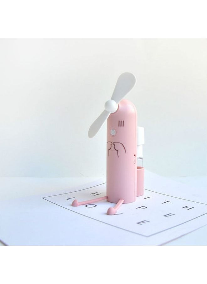 Creative Mobile Phone Bracket Cartoon Spray Mini Fan Portable Usb Fan(Pink)