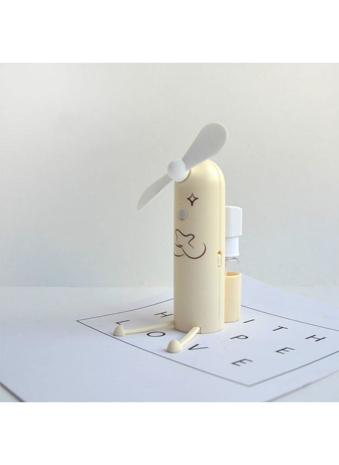 Creative Mobile Phone Bracket Cartoon Spray Mini Fan Portable Usb Fan(Beige)