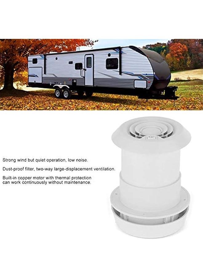 Ventilation Fan, 12V Strong Wind Quiet Ceiling and Wall Mount Exhaust Fan, Copper Motor Dustproof Roof Fan Ceiling Air Ventilation Cooling Grille for Campers Motorhome Travel Trailer