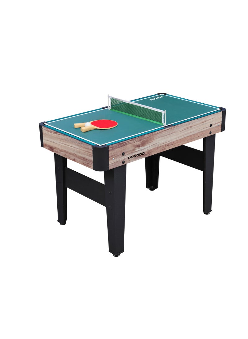 4-in-1 Multi-Game Table / Hockey Table / Billiard Table / Table Tennis / Foosball Table / Quick Set-Up / Easy Transition - Brown