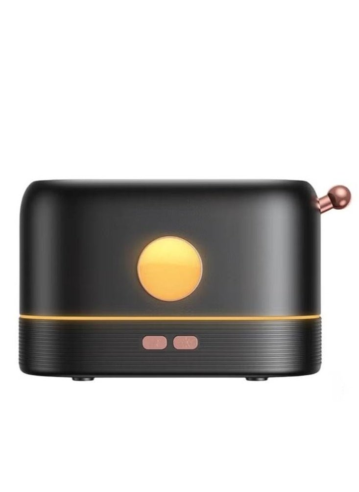 Creative Air Humidifier & Essential Oil Diffuser – Simulation Flame Design for Home & Office (Black)