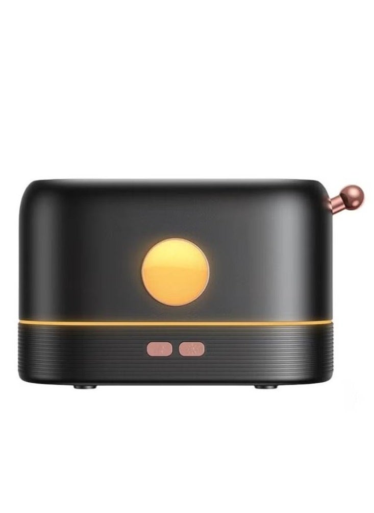 Creative Air Humidifier & Essential Oil Diffuser – Simulation Flame Design for Home & Office (Black)