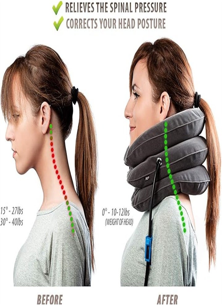 Inflatable Nerve Neck Stretcher | For Home Pain Treatment | Inflatable Muscle Strain Injury Relief |