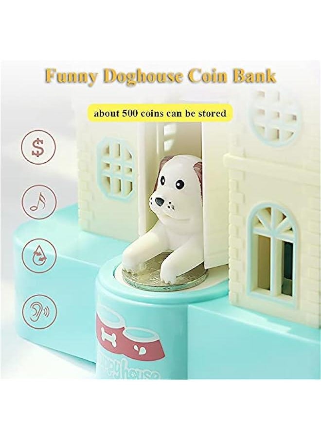 Doghouse Money Bank, Funny Electric Automatic Stealing Coin Bank gy Bank Toy Doggy Saving Box for Kids with Sound and Light Effects (Purple)