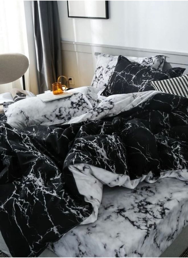 Queen Size Bedding Set 6 Pieces Without Filler, Marble Design.