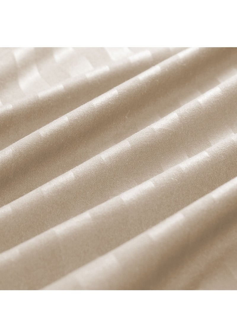 TW Premier Hotel Duvet Cover Single Size Stripe 4 Pcs Set - 1 Duvet Cover 160xx220cm (Without Filling), 1 Fitted Sheet 120x200+30cm, 2 Oxford Pillow Cases 48x74+5cm, Super Soft Quilt Cover