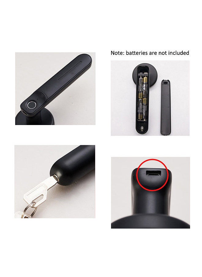 WAFU Smart Fingerprint Handle Lock Electric Door Lock with Automatic Sensor Mechanical Key Cordless Security Lock Zinc Alloy Suitable for Left & Right Handle for Home Office Apartment