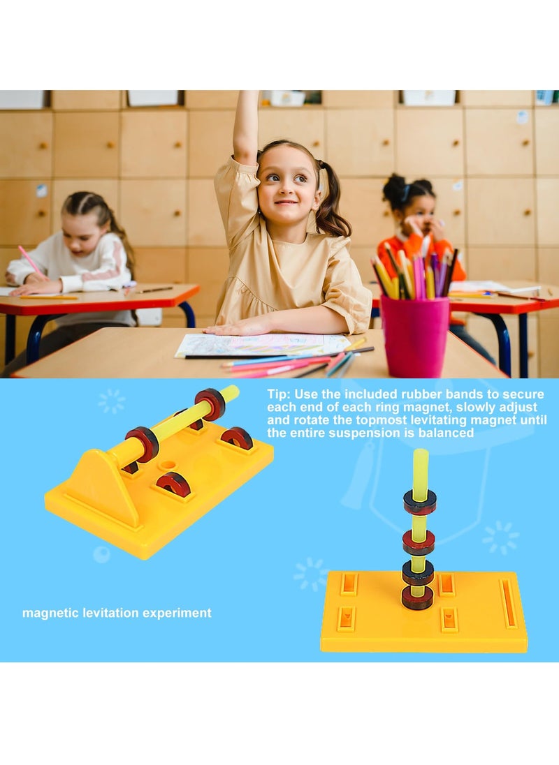 Large Science Magnet Kit for Kids, Physics Electromagnet Experiment Set, Including Bar/Horseshoe/Ring Magnets/Compass, Educational and Birthday Gift for Students