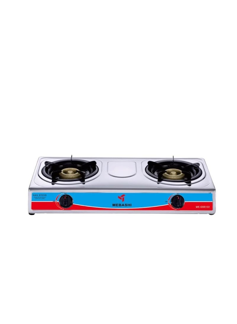 MEBASHI Stainless Steel Two Burner Gas Stove with Automatic Ignition Switch(ME-GSS122)