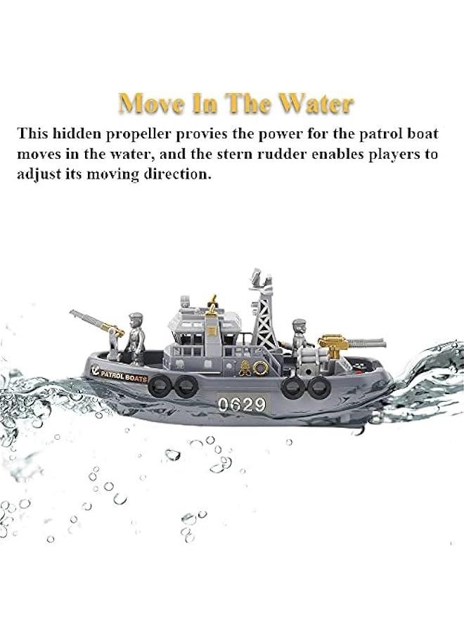 Patrol Boat Toy, Electric Ship Model Toy Coast Guard Vessel Military Ship Vessels Toy Warship Model Water Toy Cambatant Vessel Pool Boat Toy Warship Toy (Patrol Boat)