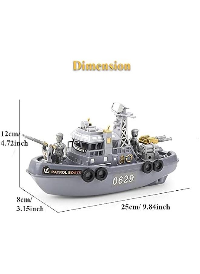 Patrol Boat Toy, Electric Ship Model Toy Coast Guard Vessel Military Ship Vessels Toy Warship Model Water Toy Cambatant Vessel Pool Boat Toy Warship Toy (Patrol Boat)