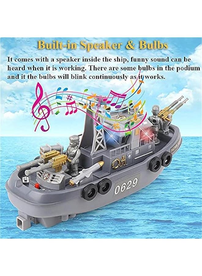 Patrol Boat Toy, Electric Ship Model Toy Coast Guard Vessel Military Ship Vessels Toy Warship Model Water Toy Cambatant Vessel Pool Boat Toy Warship Toy (Patrol Boat)