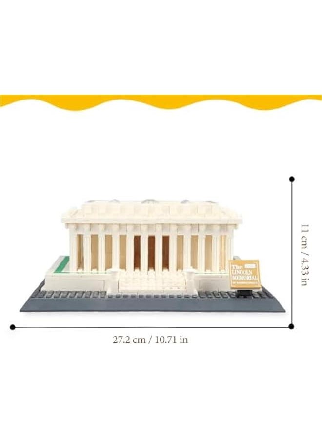 Lincoln Memorial Architecture Building Blocks Set 970+pcs - World Famous Architectural Model Toys Gifts for Kids and Adults.