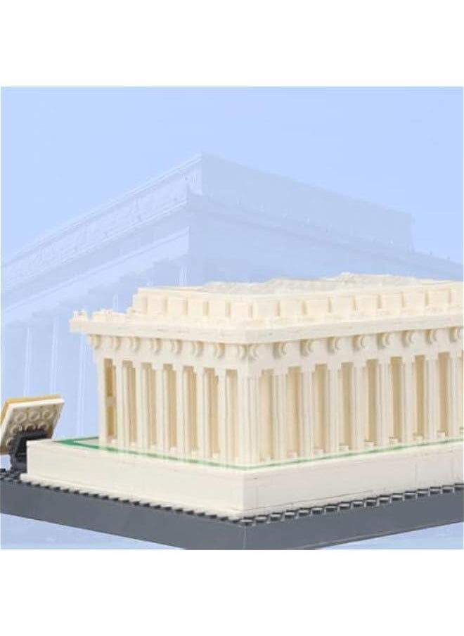 Lincoln Memorial Architecture Building Blocks Set 970+pcs - World Famous Architectural Model Toys Gifts for Kids and Adults.