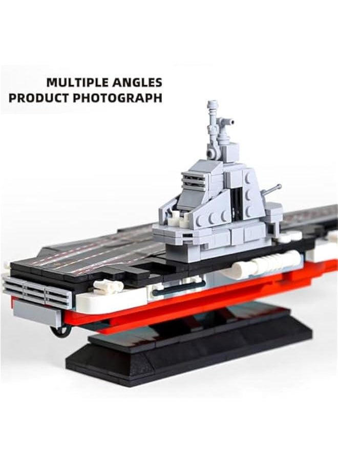 Aircraft Carrier Military Series Building Bricks Set (392 Pcs) Warship Build Blocks Toy, Gift for Adult