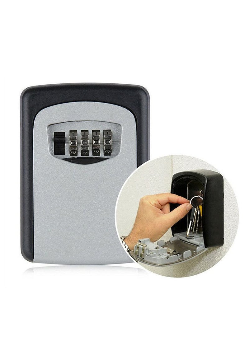 Key Box Combination Hide Key Lock Box Storage Wall Mount Security Outdoor Case 4 Digit Organizer Aluminum Alloy Door Lock