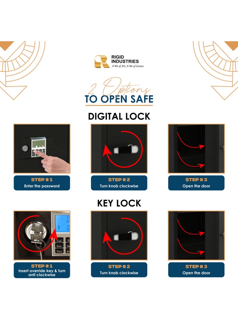 Fire Resistant Steel Safe with Digital & Key Lock, 100Kg