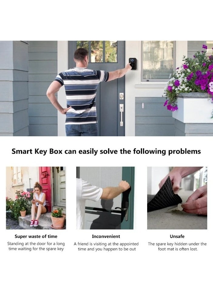 Smart Key Storage Lock, Outdoor Portable Waterproof Safe, Security Intelligent Password Storage Lock. Durable And Reliable Anti Theft Key Box, (1pc, TTlock Version)