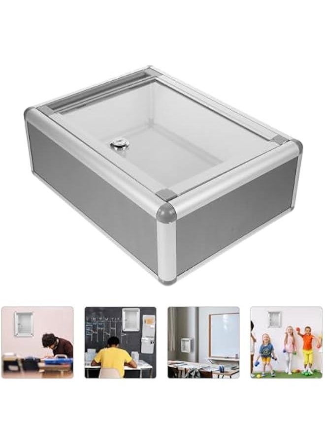 Metal Donation Box with Lock and Key Wall Mount Suggestion Box for Classroom, Ballot Box with Slot Waterproof Locked Mailbox for Indoor and Outdoor Collection Box - 11.2X8.45X4.1 Inch